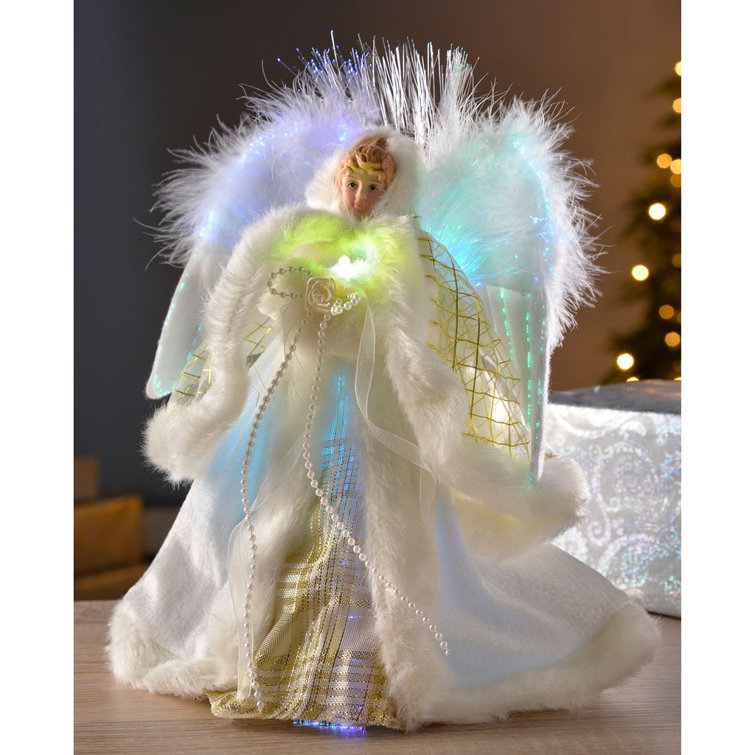 Fabric Tree Topper Lighted